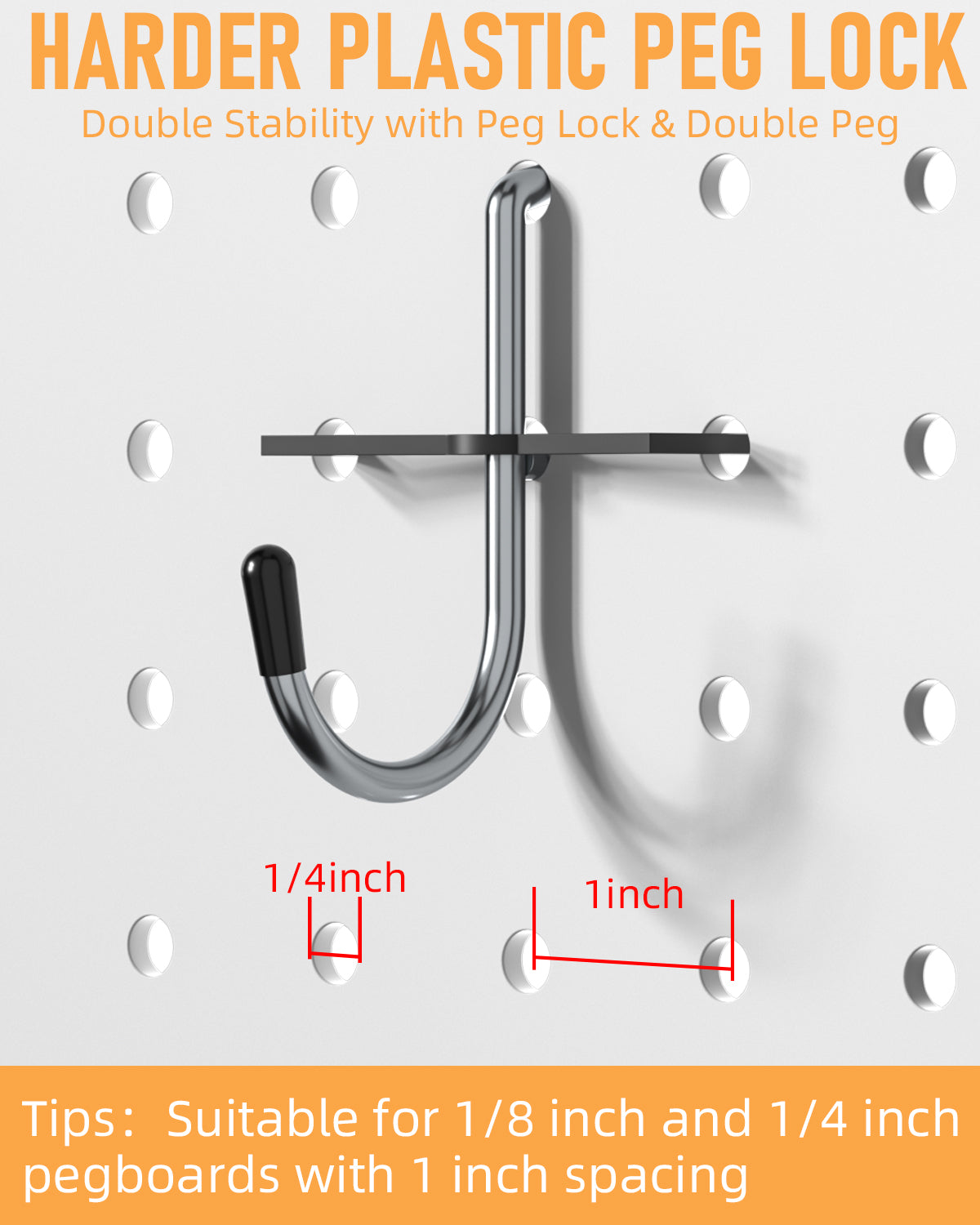 INCLY Pegboard Hooks Set for Hanging Tools, 206PCS Heavy Duty Peg Hook Hanger & Holder Fit 1/4 1/8 Inch Pegboard for Craft Assortment Garage Organizer Bins Attachment Peg Board Accessories