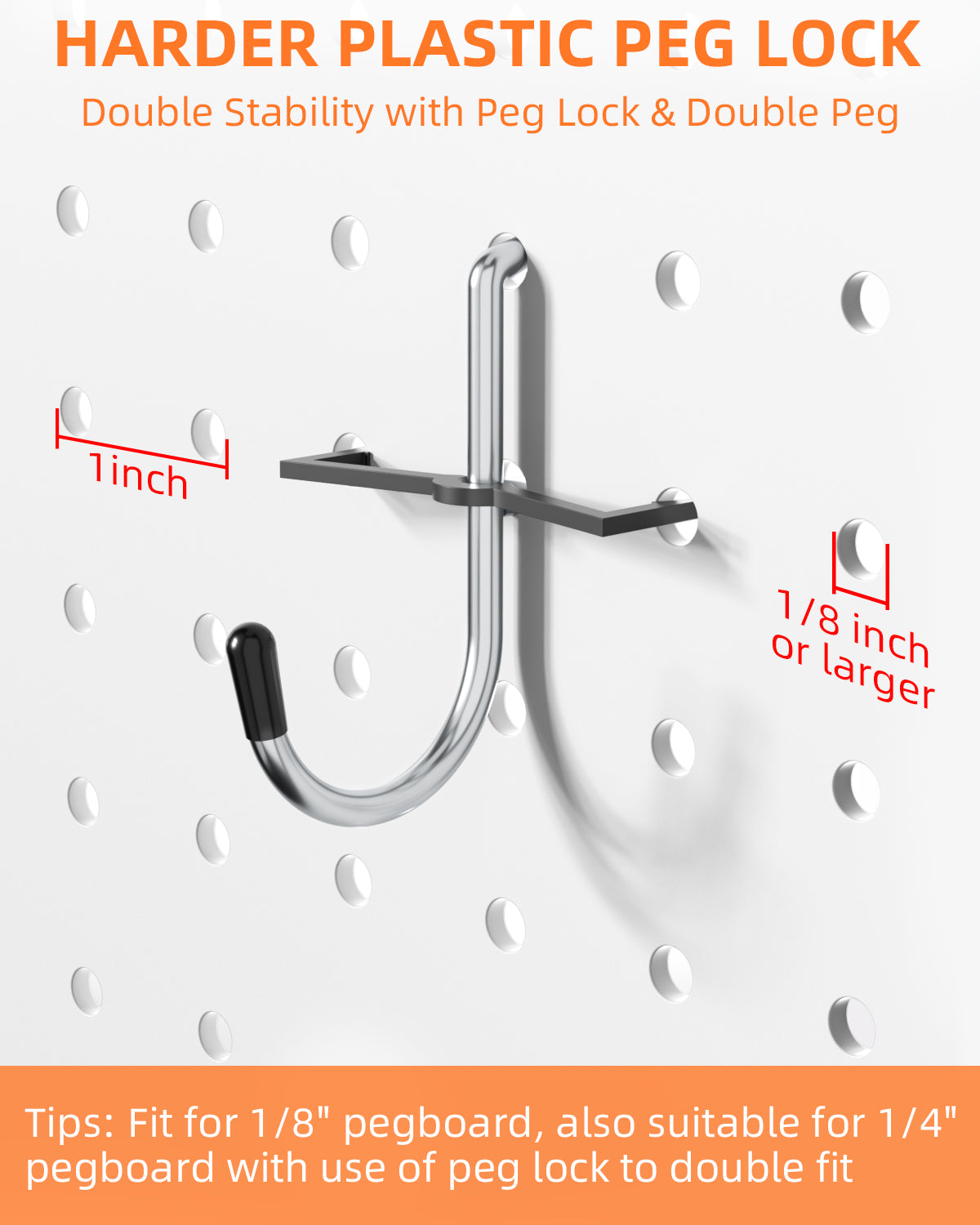 INCLY 206PCS Pegboard Hooks Assortment, Pegboard Accessories Organizer Kit with Bins & Peg Locks, 1/8 and 1/4 inch Peg Board Hooks for Garage Wall Hanging Tools