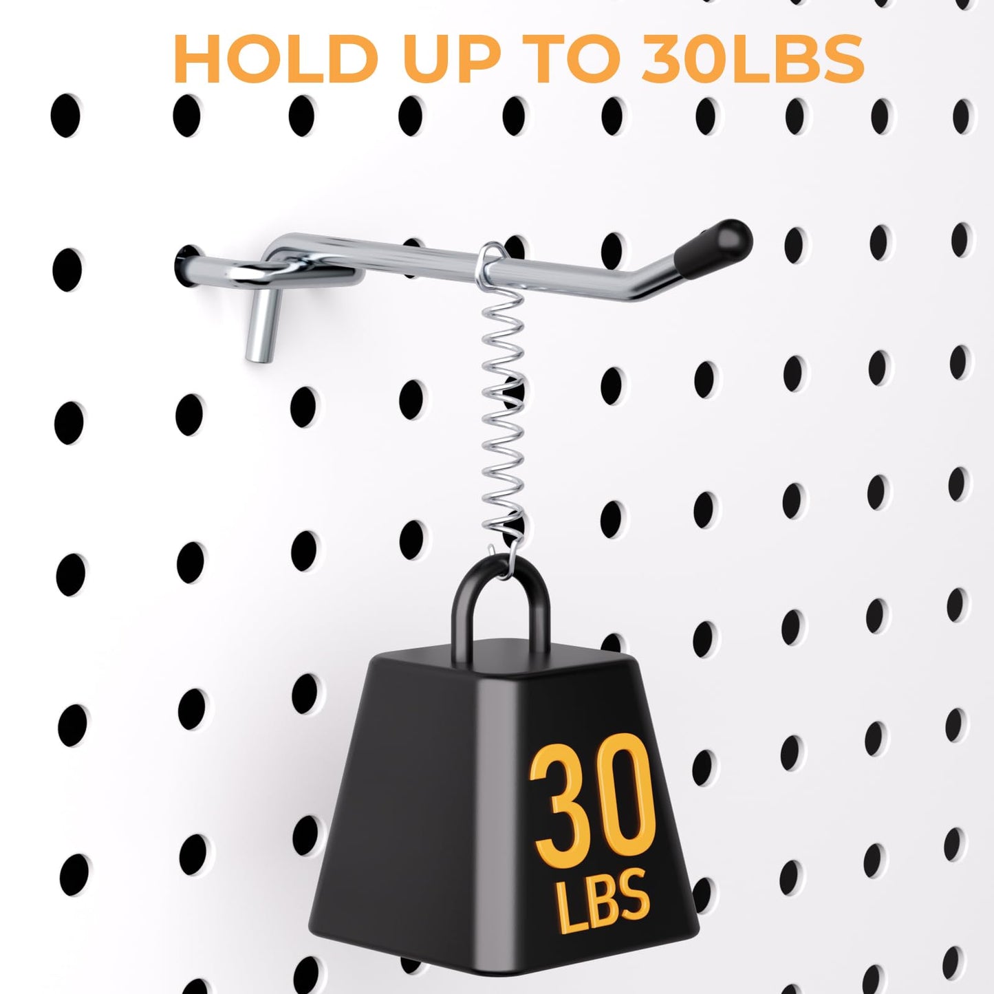 INCLY 50 Pack 4 Inch Pegboard Hooks, 1/4" Heavy Duty Peg Board Hooks Accessories with Rubber Tipped, Peg Board Tool Hangers Fit 1/4" Pegboard for Hanging Tools Garage, Craft Room, Kitchen, Store