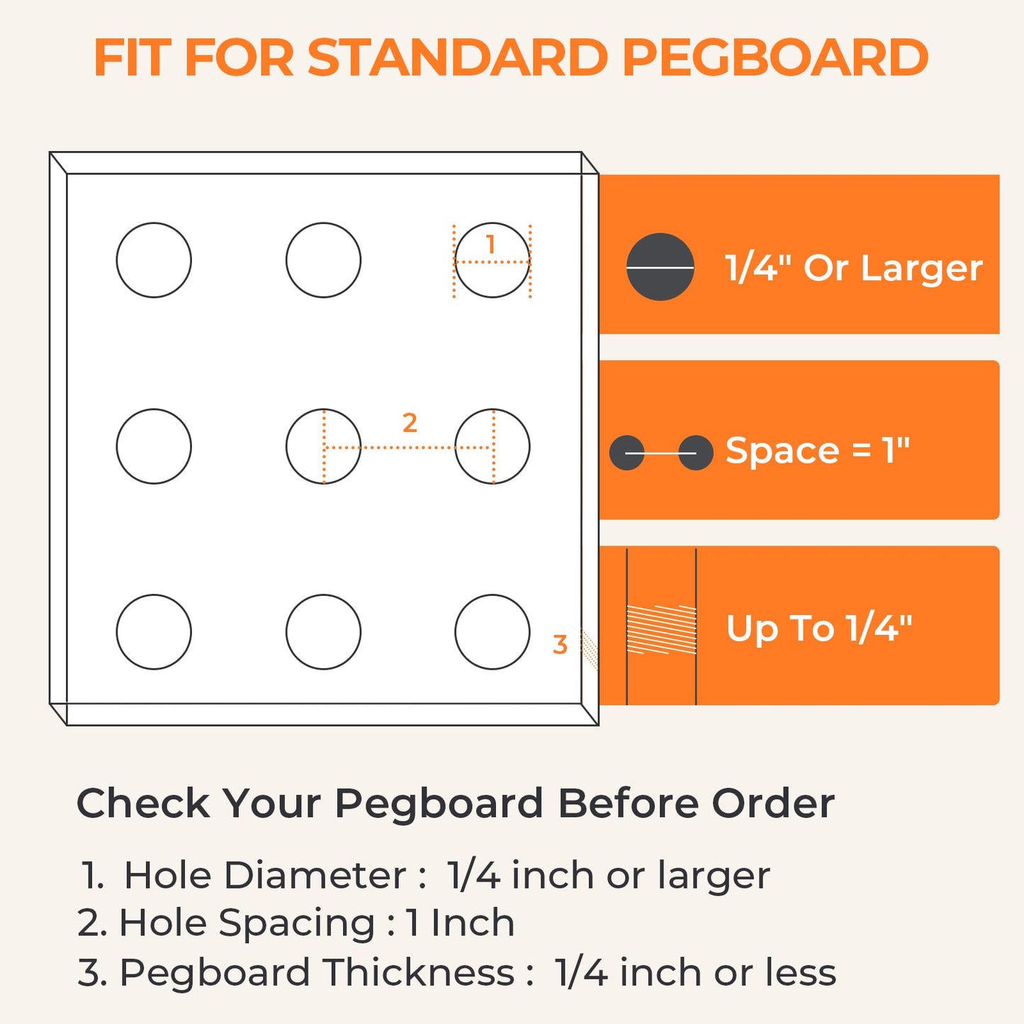 INCLY 8" Pegboard Shelf Hooks, 8 Pack Black Pegboard Shelf Brackets Hooks, 1/4 Inch Peg Board Organizer Accessories Display and Storage Rack for Garage Workbench Craft Room Office