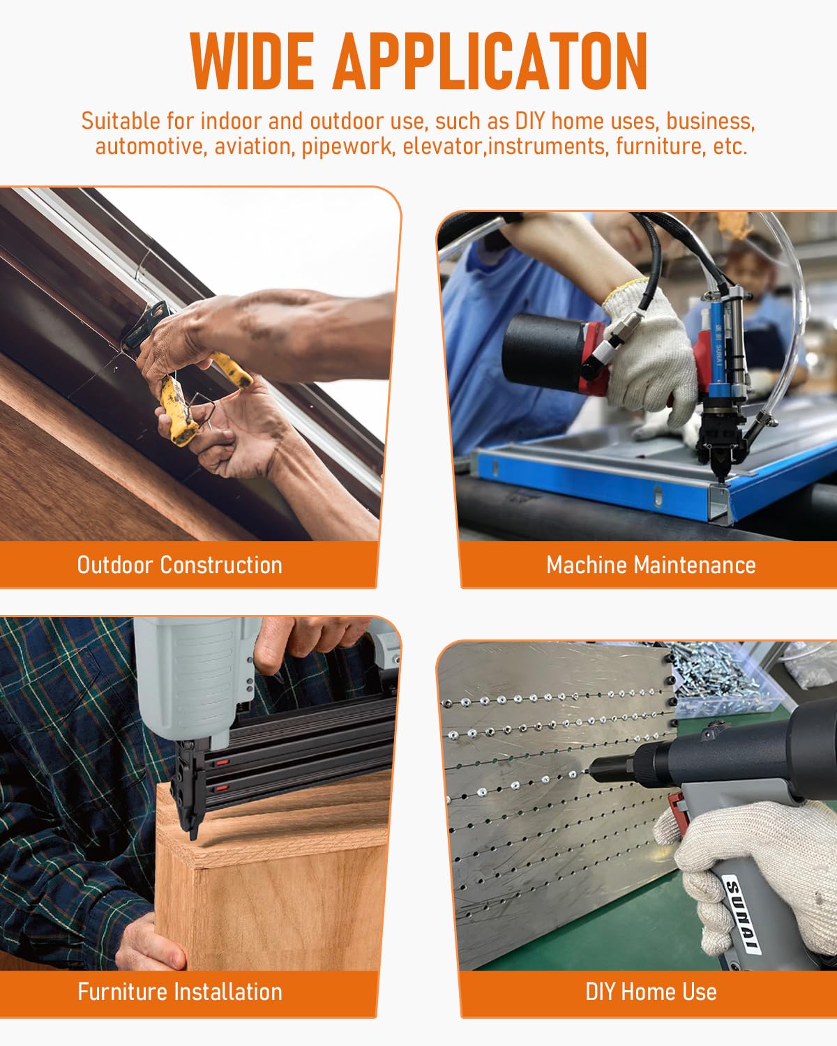 INCLY 1000PCS Aluminum Pop Rivets Assortment Kit, 14 Sizes Pop Rivets (3/32" 1/8" 5/32" 3/16" 1/4") with 5 Size 304 Stainless Steel Backup Washers, Assorted Blind Rivets for Metal with Storage Case