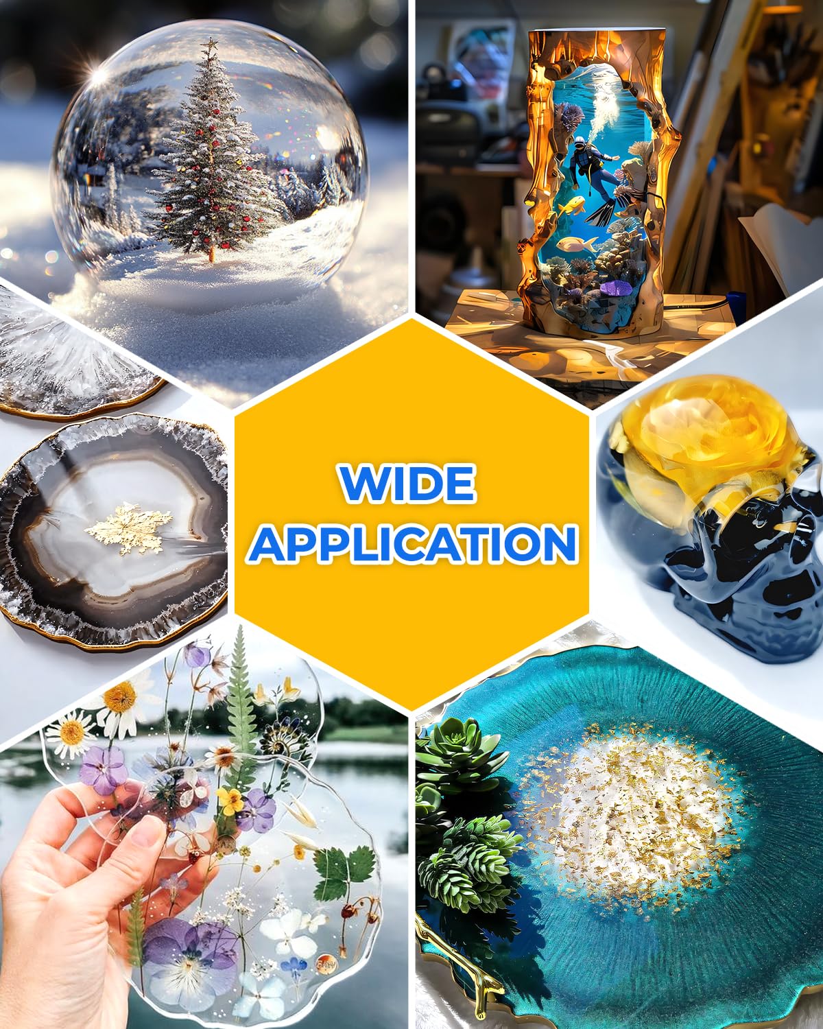 INCLY 51OZ Deep Pour Epoxy Resin Kit, High Gloss & Bubble Free 2 to 4 Inch Depth Art Resin for Craft River Table, Wood Filler, Bar Top, Coating, Casting, Food Safe Self Leveling Epoxy Resin 2:1