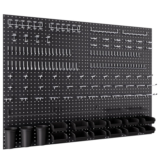 INCLY 48x36 Inch Metal Peg Board Kit with 1/4" Pegboard Hooks Accessories, 6PCS Peg Board Panels and 234PCS Black Pegboard Wall Organizer Tool Storage System for Garage Workbench Shed