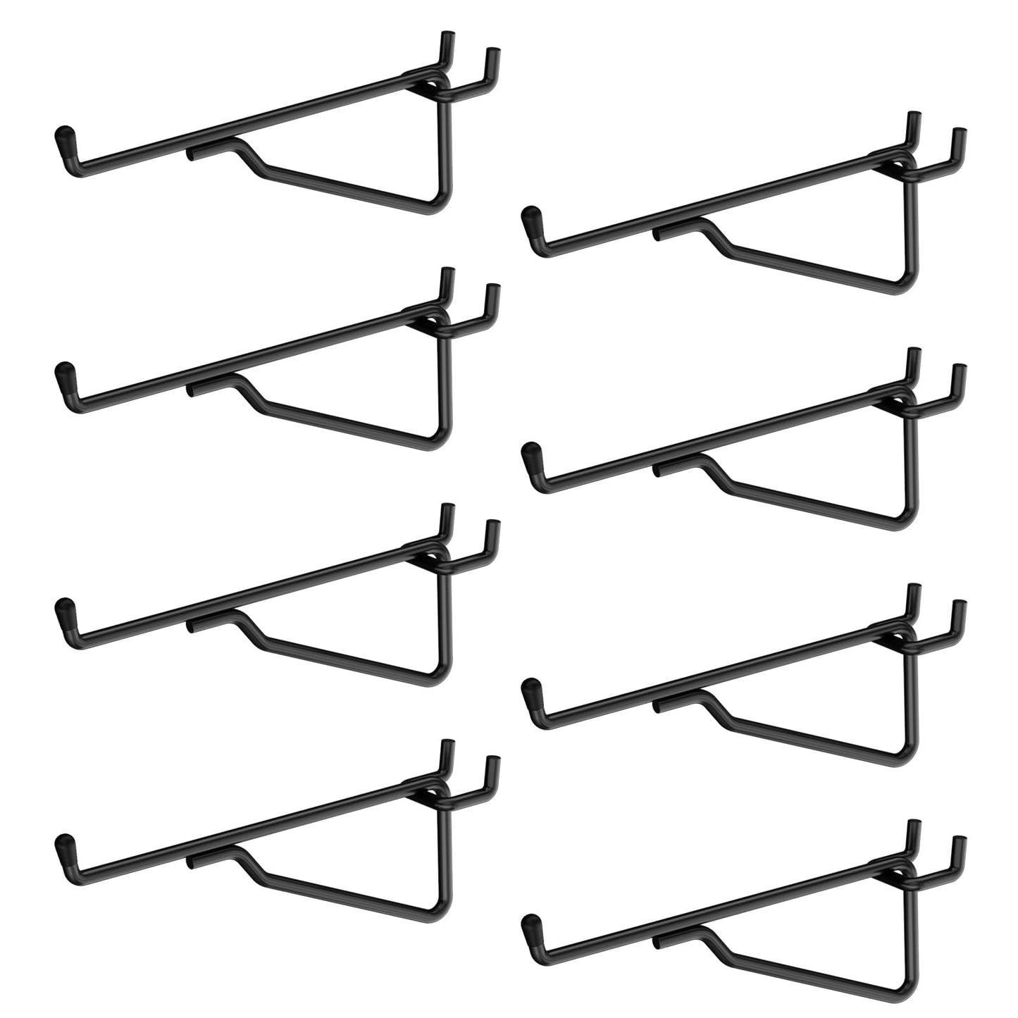 INCLY 6" Pegboard Shelf Hooks, 8 Pack Black Pegboard Shelf Brackets Hooks, 1/4 Inch Peg Board Organizer Accessories Display and Storage Rack for Garage Workbench Craft Room Office