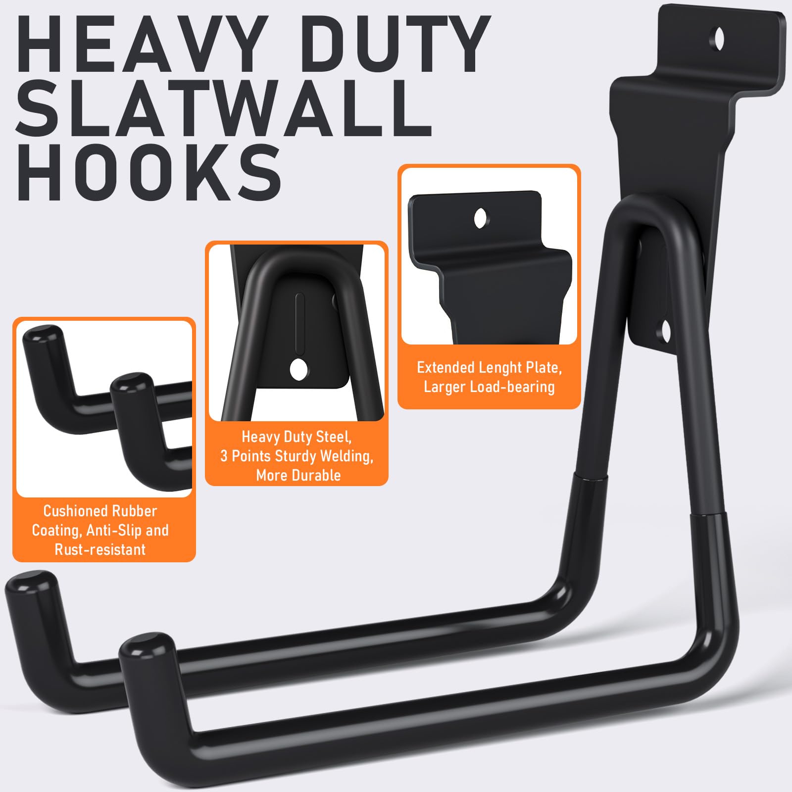 INCLY 24 Pack Heavy Duty Slatwall Hooks - Thumbnail 4